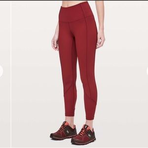 Lululemon Daily Lineup 7/8 Tight Leggings 25" Dark Sport Red